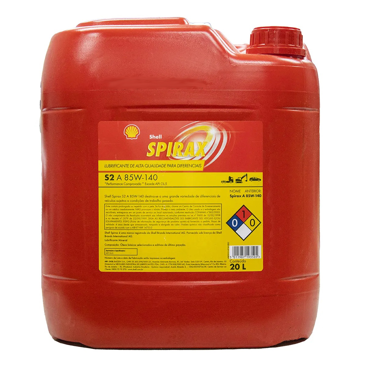 Imagem destaque de OLEO SHELL SPIRAX S2 A GL-5 85W140 – BALDE 20L