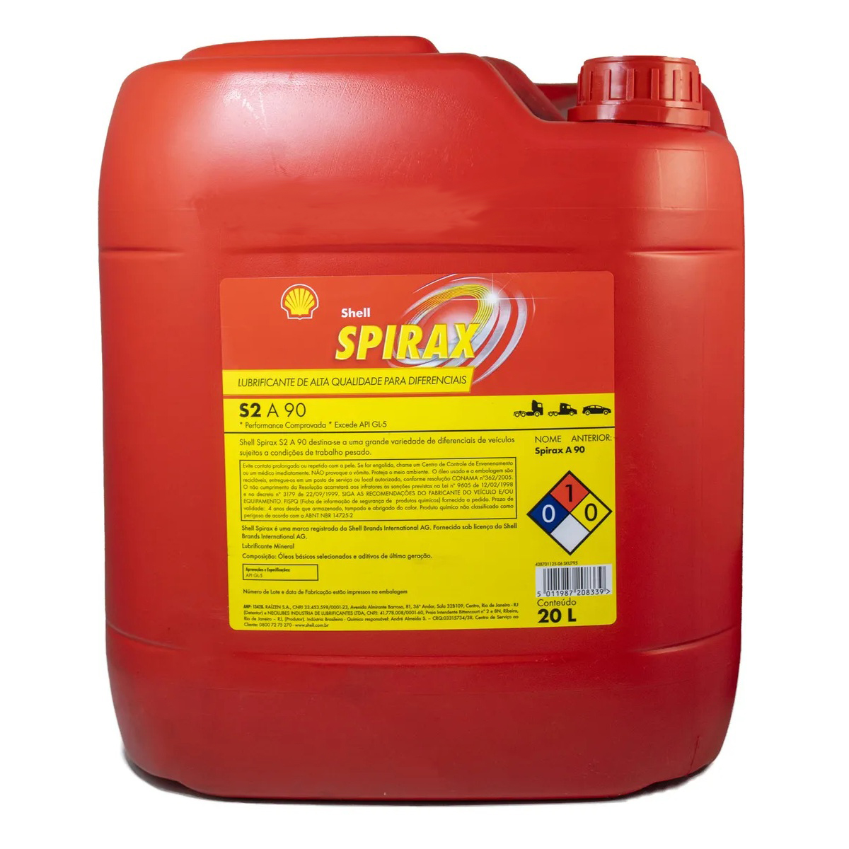 Imagem destaque de OLEO SHELL SPIRAX S2 A GL-5 90 – BALDE 20L