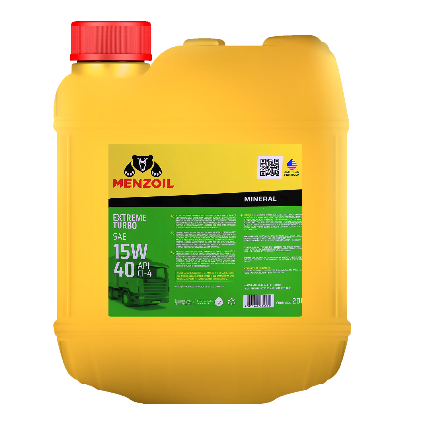 Imagem destaque de OLEO MENZOIL EXTREME TURBO 15W40 CI-4 BALDE 20 LITROS