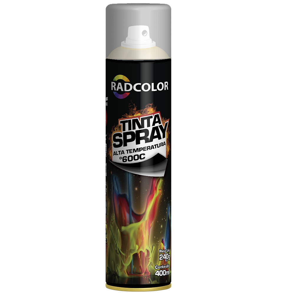 Imagem destaque de TINTA SPRAY ALTA TEMPERATURA PRETO FOSCO RADNAQ – 400ML